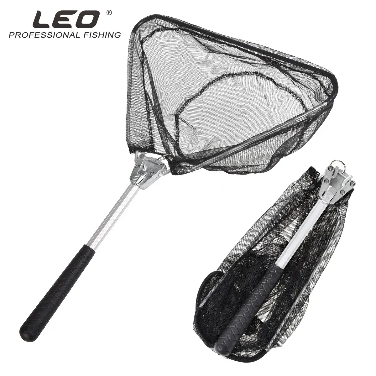 Heavy Duty Folding Fishing Landing Net with Adjustable Pole Handle