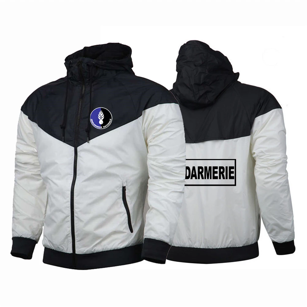 French Gendarmerie New Men Printing Windbreaker Spring and Autumn Harajuku Windbreaker Zipper Jacket Tops