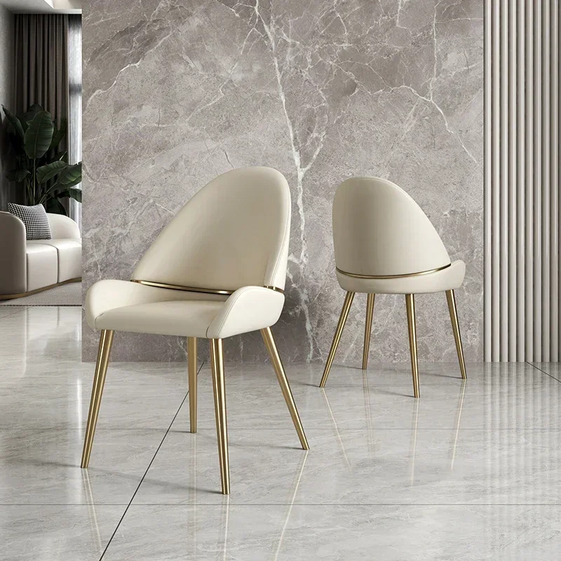 

Стул обеденный белый в скандинавском стиле LK50CY, бархатный современный офисный дизайн, кожаный стул золотого цвета, мебель для кухни