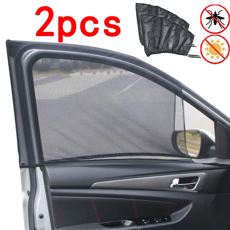 

2Pcs Car Sunshades Auto UV Protect Curtain Side Window Sunshade Mesh Sun Visor Protection Window Films Auto Exterior Accessories