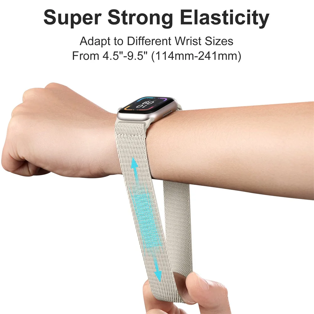 Bohemian Band for Apple Watch Straps 44mm 45mm Ultra2 49mm Series 9 8 7 38/42mm Elastic Nylon Bracelet iWatch 6 5 4 3 Se 40/41mm