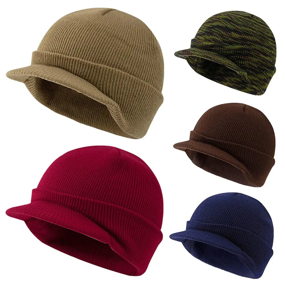 Unisex Warm Winter Hats Stylish Add Fur Lined Soft Beanie Cap With Brim Thick Winter Knitted Hats For Men & Women Dropshipping 2