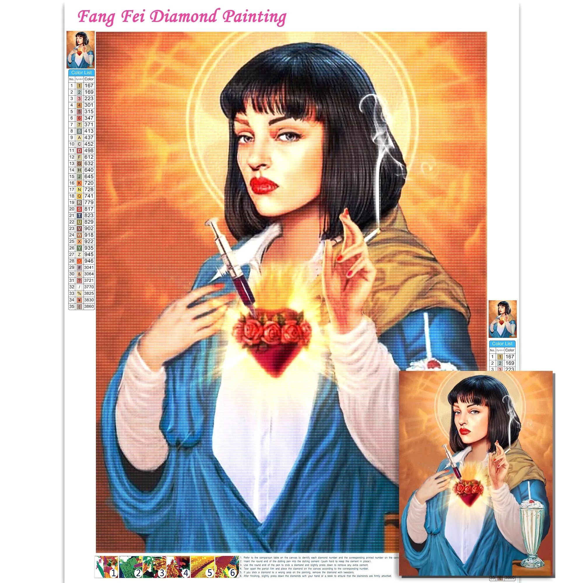 Broche/badge Mia Wallace – Pulp Fiction – Acrylique – Neuf