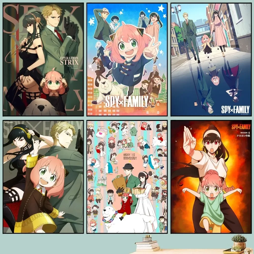 Anime Spy X Family Poster Fai Da Te Vintage Movie Poster Wall Art Painting Study Stickers Small Szie Wall Painting