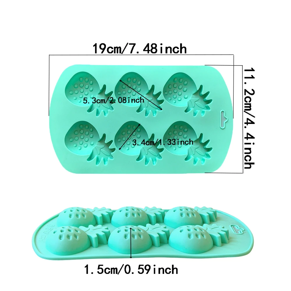 1Pc 6-Hole Pineapple-Shaped Silicone Mold – DIY Cookie, Chocolate, Candy, Fondant, Cake... - SKU PSSM1543 - UGI Packaging
