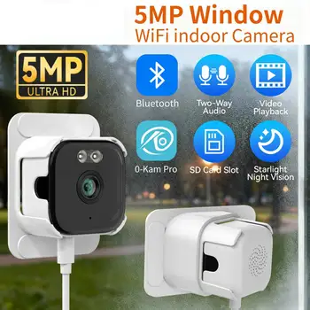 5MP Window Camera 5GHz WiFi Indoor Cameras For Home Security Color Night Vision Motion Detection 24/7 Recording Quick Install 1