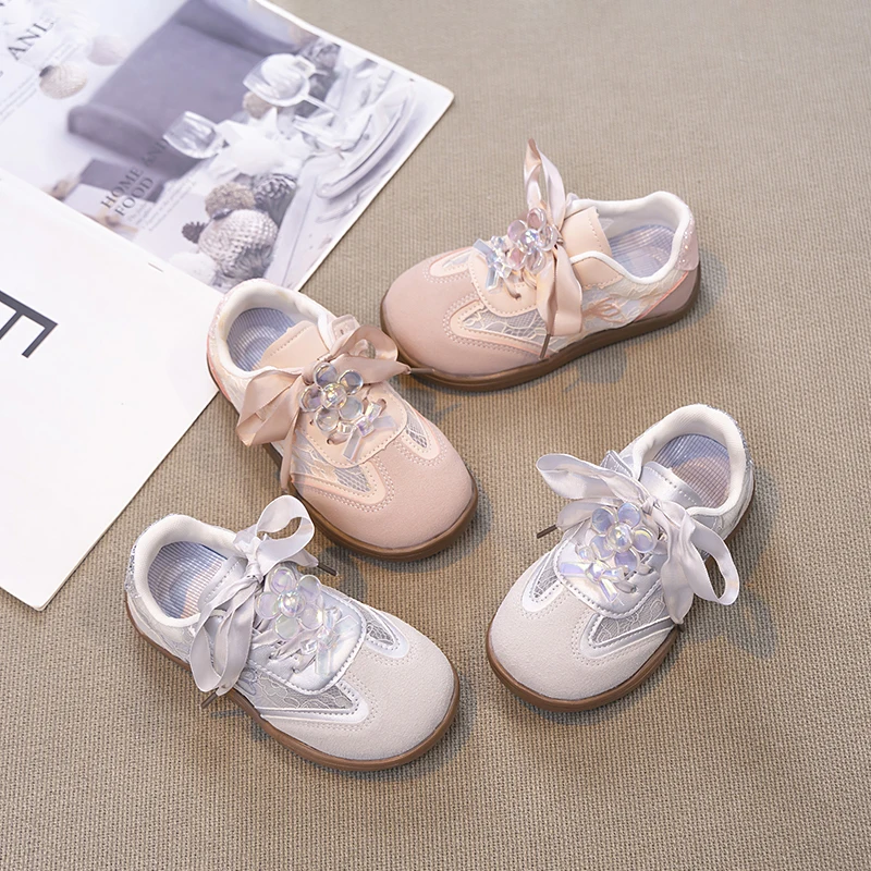 Girls Floral Print Mesh Tennis Shoes for Summer