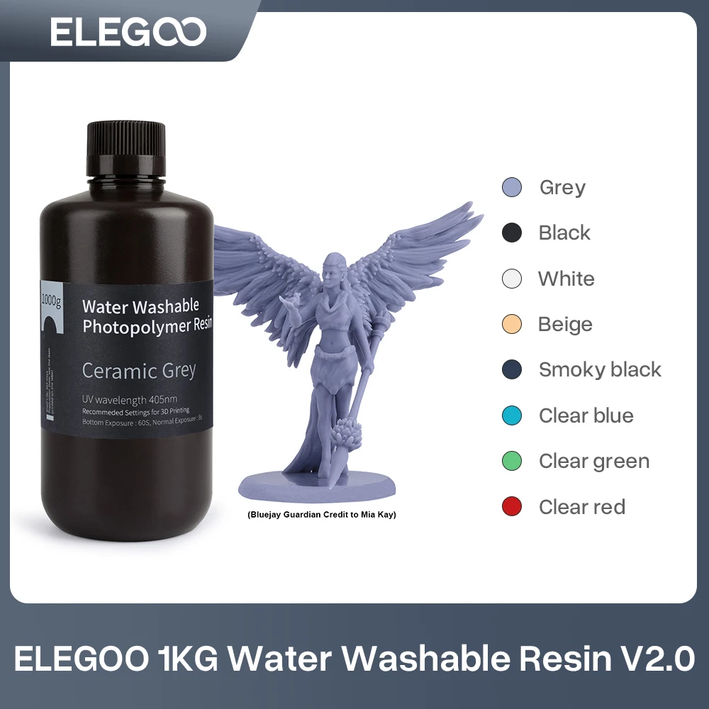 Resina Elegoo Resina Lavabile Resina Uv Per Elegoo Mars 2 Pro Stampante 3D Resina 1000G Stampante 3D Lavabile Resina Per Photon Mono