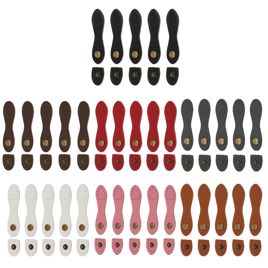 5 Sets Pear-Shaped Leather Buckles Purse Clasp Hasp Buttons DIY Bag Accessories Craft Supplies Snap Fastener Kit Leather Craft Eyelets