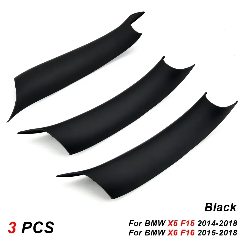 LHD/RHD 3Pcs ABS Für BMW X5 F15 X6 F16 2014-2018 Auto Innen Tür Pull Griff schutzhülle Trim Schwarz Carbon Faser Textur – Detail 3
