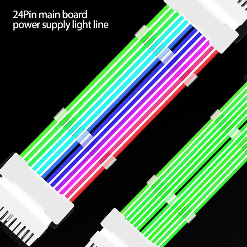 Kit de câble d'extension d'alimentation pour ordinateur, 18AWG ARGB, DiviPSU, ATX, 24 broches, VGA, GPU, PCI-E, 8 broches, RVB, directions techniques colorées