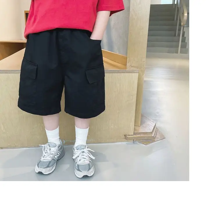 3-13year Children Shorts Teenager Boys Shorts Summer Kids Knee Length Straight Shorts Boys Linen Cotton Capris Track Pant Casual