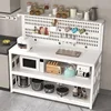 Modern Creative Kitchen Cabinets with Perforated Board Multifunctional Food Preparation Table Integrated Kitchen Storage Cabinet 3