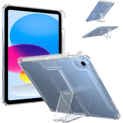 Enhanced Clear Tablet Case with Pencil Holder - Shockproof Protection for iPad 11th Gen 2025 (Clear)