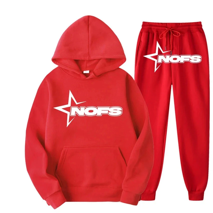 2024 Fashion new Harajuku Hip hop fashion punk rock Goth sweatpants, loose two-piece casual tracksuit