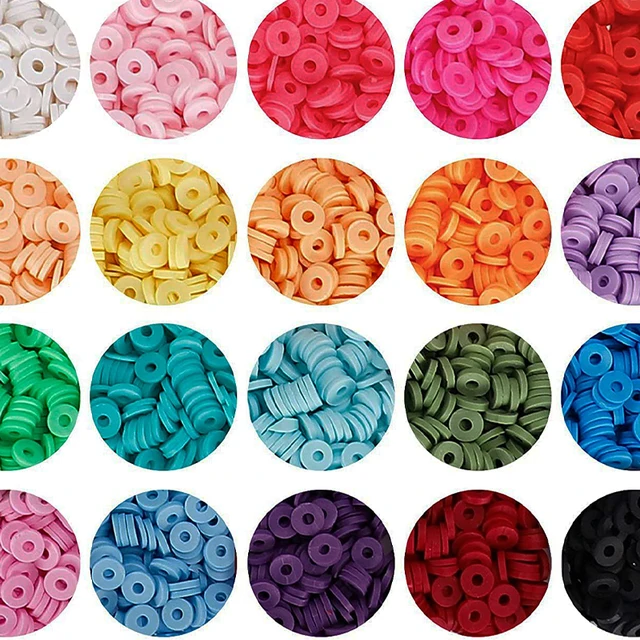 Clay Letter Beads Kit for Bracelets Making Polymer Flat Round Disc Lobster Clasp and Jump Rings Strings for DIY Jewelry Marking 3