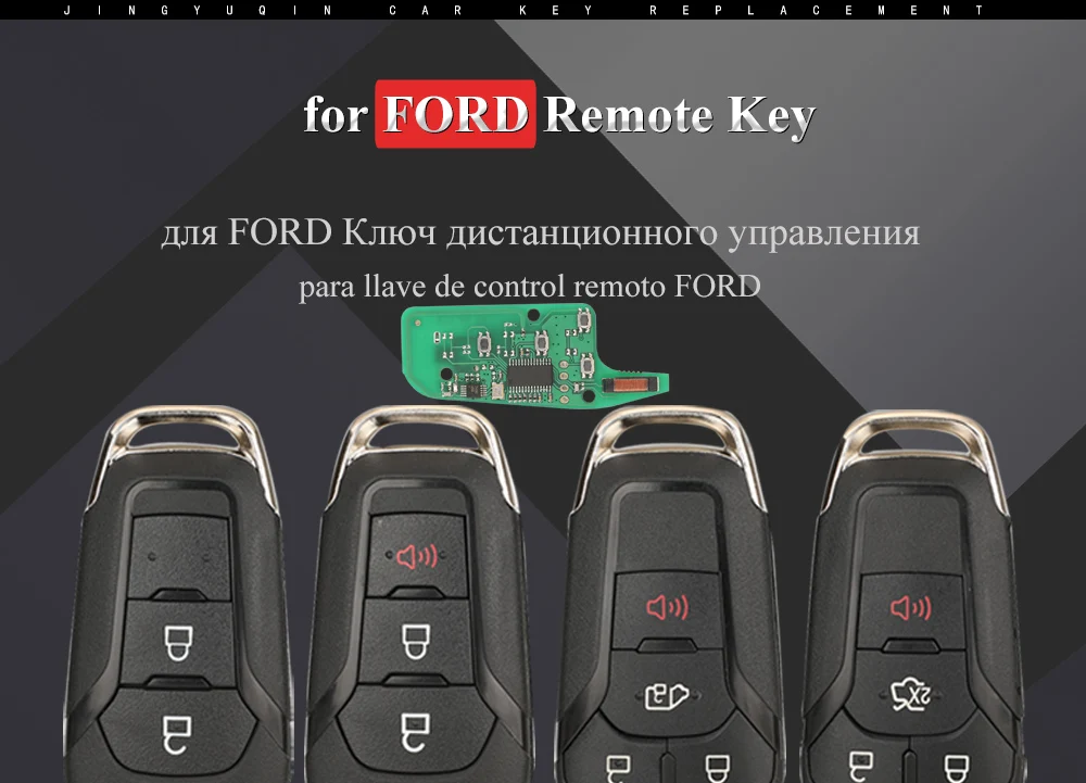 Jingyuqin Smart Remote Flip Key 315MHz für Ford Fusion 2013-2016 N5F-A08TAA ID49 Keyless Entry Fob 4 Tasten – Detail 2