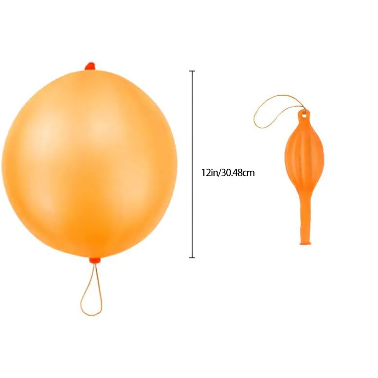 Description Picture 3 of item50 Punch Balloons Punching Balloon Heavy Duty Party Favors For Kids, Bouncy Balls with Rubber Band Handle for Birthday Party