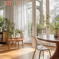 Custom Size White Sheer Curtains For Living Room Window Transparent Tulle Curtain Wedding Drapes Home Decor 3