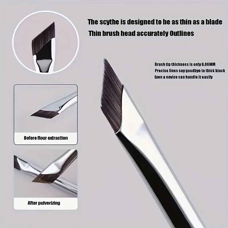 2/5Pc Karsyngirl Upgrade Blade Eyeliner Brush Ultra Thin Fine Angle Flat Eyebrow Brush Under The Eyes Place Precise Detail Brush 3