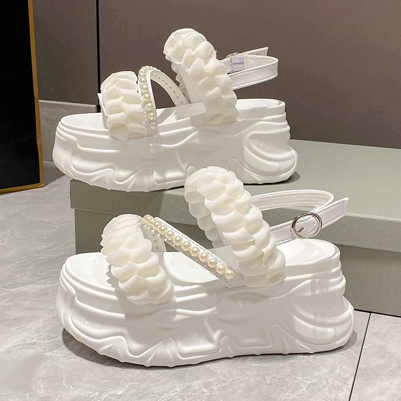 Summer 2023 Casual High Platform Sandals Women Buckle Strap
