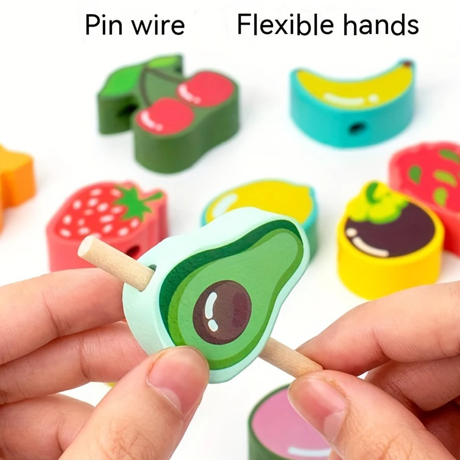 Children's Large Particle Bead String Training Focus Baby Thread Rope Early Education Puzzle Toy Building Blocks 3