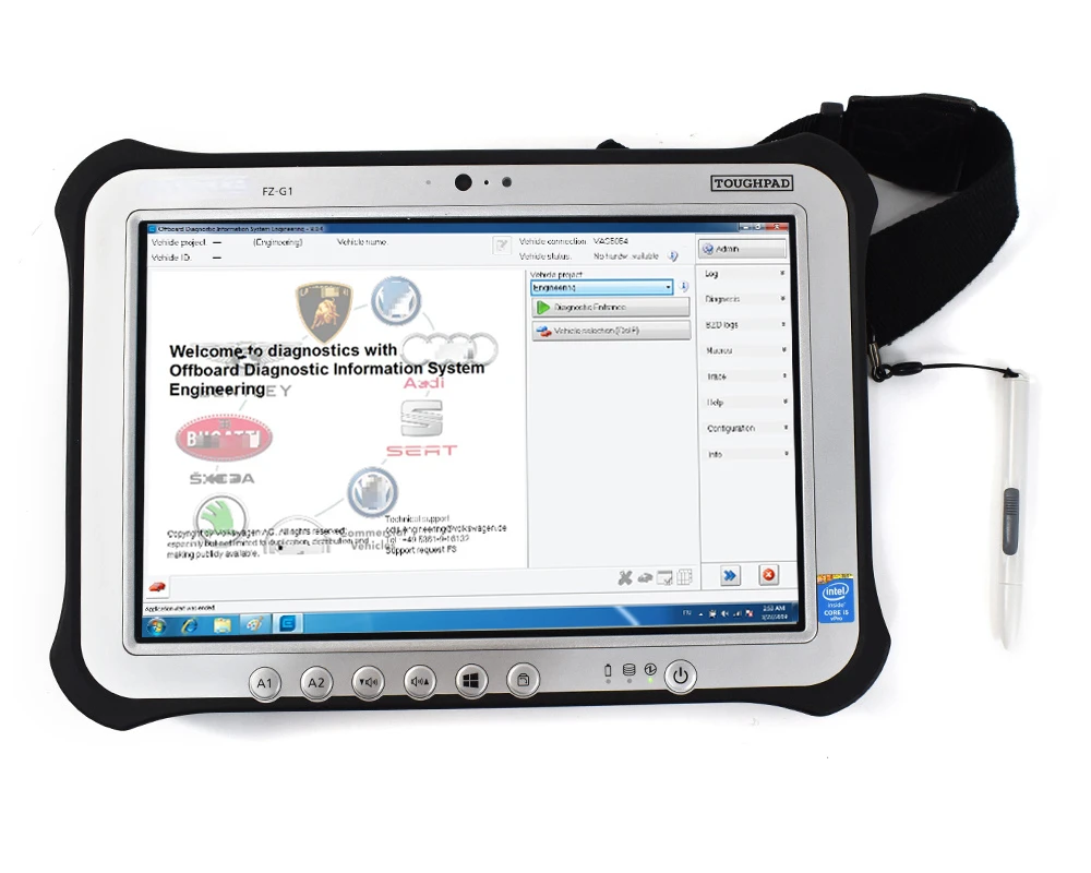 

military G1 tablet with M2 mini SSD installed 0d1-s software Engineering 6154 va5054A/ PIW PT3G for brand car tool ready to work