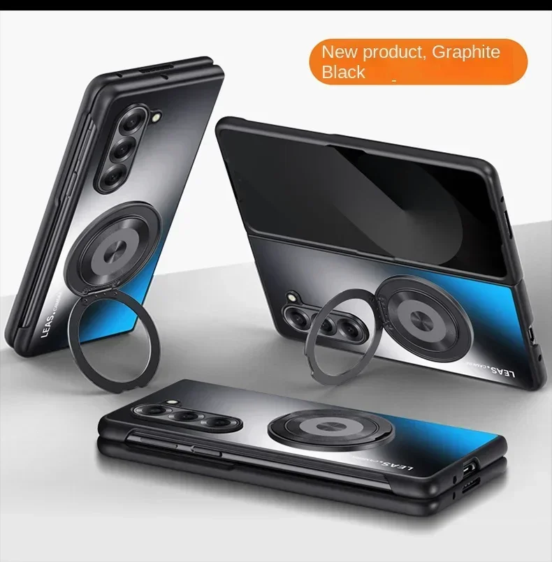 AG Frosted Matte Stand Phone Case with Shockproof Magnetic Ring Holder and Hard Bumper