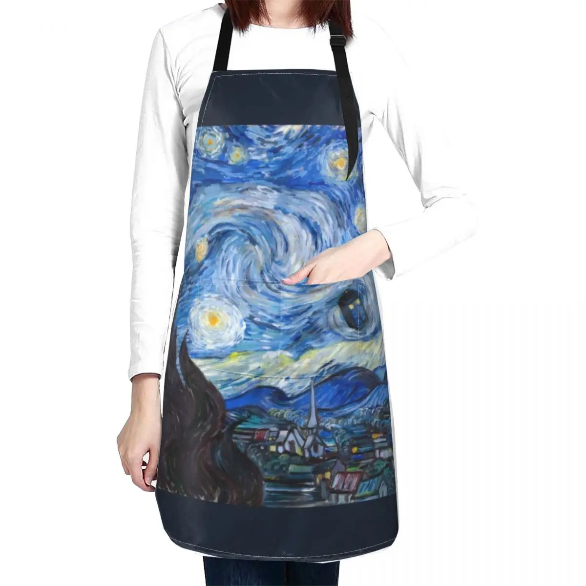 

Starry Night with Tardis Apron Women's Home Clothes useful gadgets for home Household Items