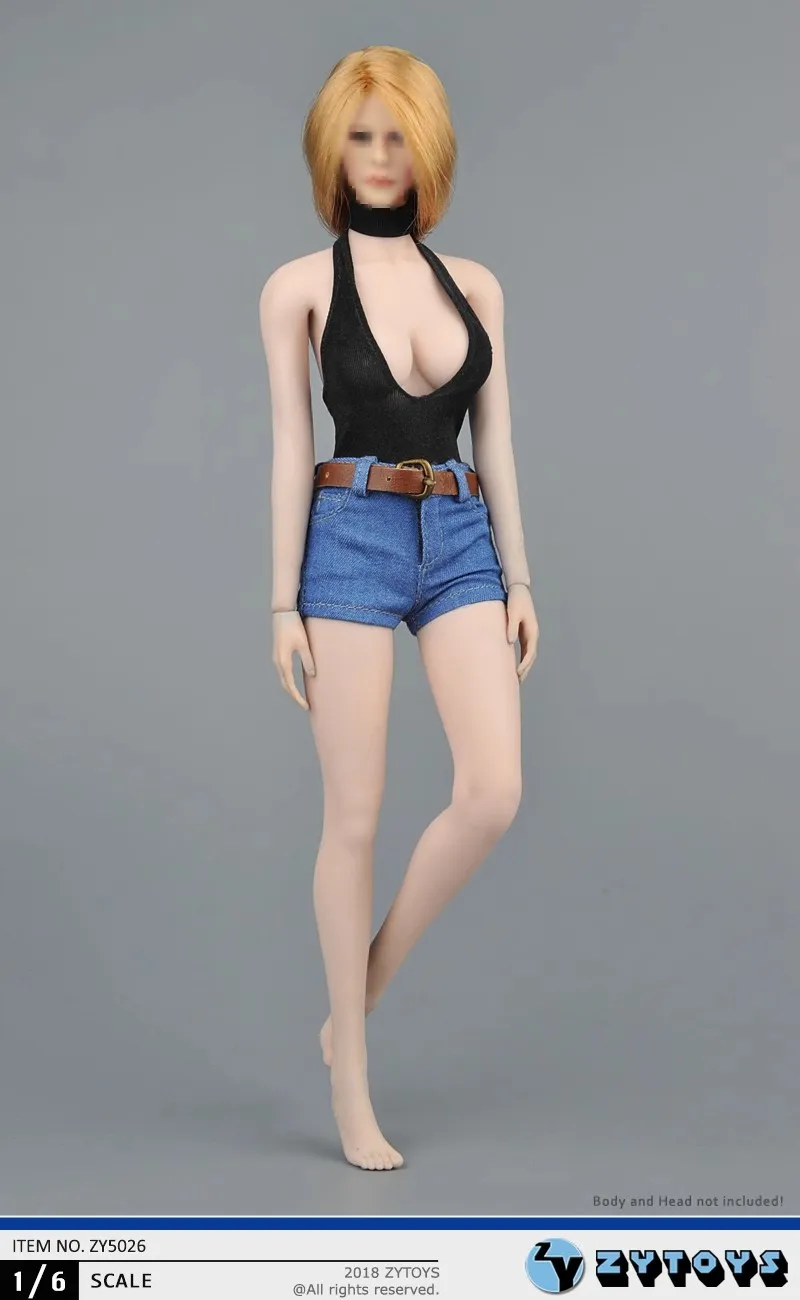 

ZYTOYS ZY5026 1/6, Женский солдат, джинсовые шорты, комплект одежды, модель, подходит для 12 дюймов, фигурка тела