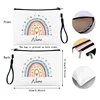 Custom Personalized Name Text Rainbow Makeup Bags Mistress Teacher's Gift Cute School Supplies Pencil Pouch Travel Toiletry Kits 6