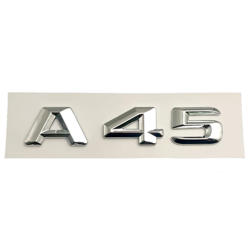 ABS 3D Chrome Letters For Car Stickers Mercedes  A45 AMG A160 A180 A200 A250 A260 W176 W177 Trunk Emblem Logo Badge Accessories