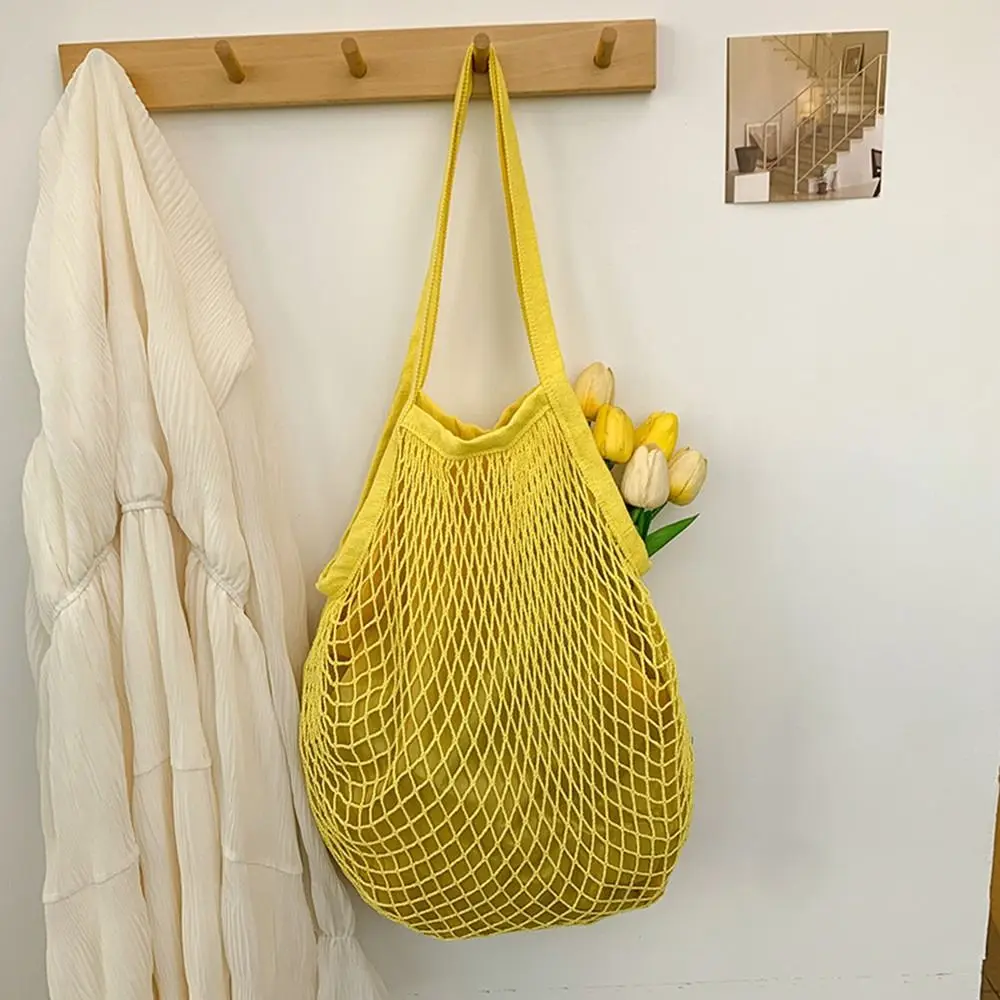 Eco-Friendly Reusable Cotton Tote Bag with Breathable Mesh Design