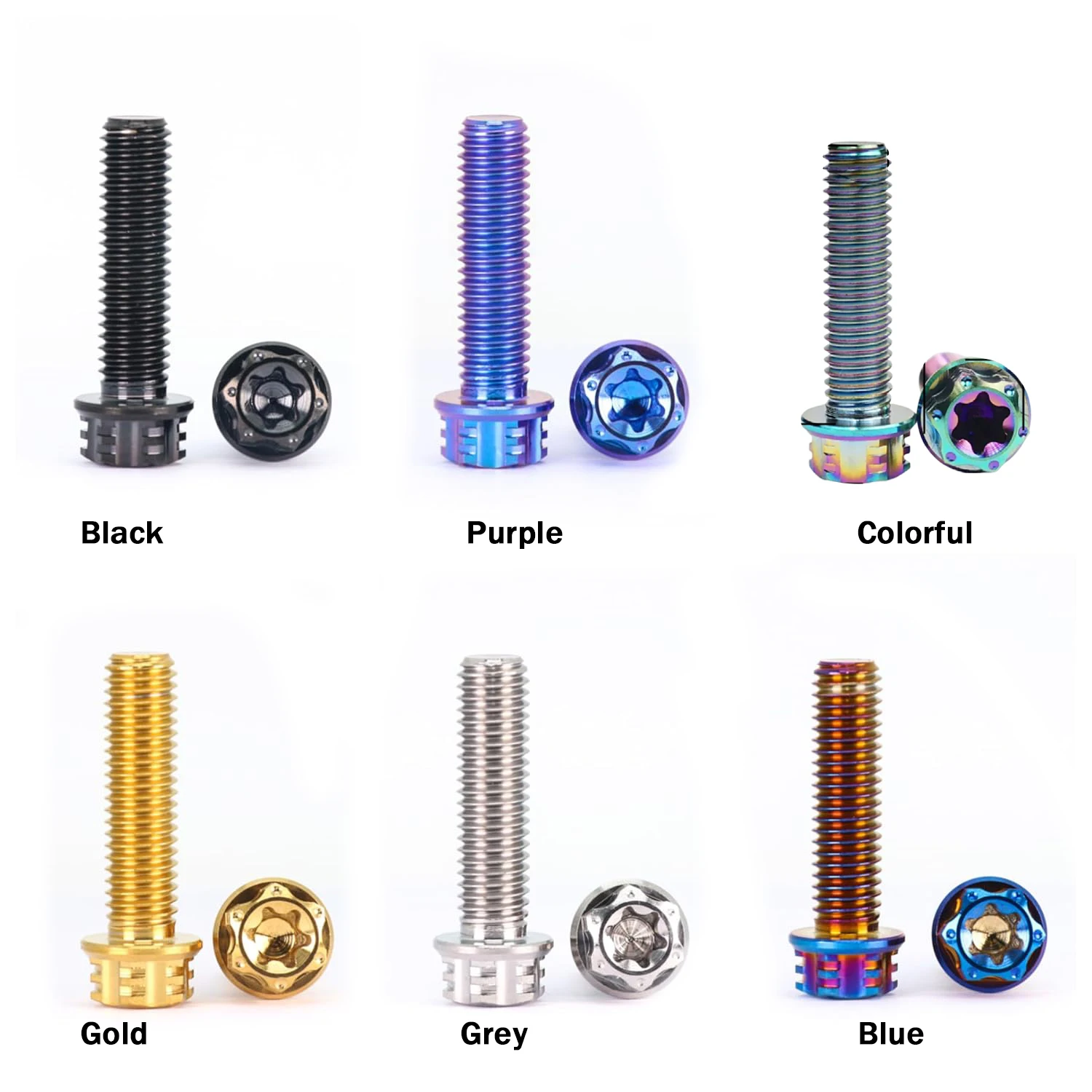 Titanium Ti Bolt M4 M5 M6 M8x10 15 20 25 30 35 40 45 50 55 60 65 70 75 80 85 90mm Flange Torx Head Screw Motorcycle Refitted