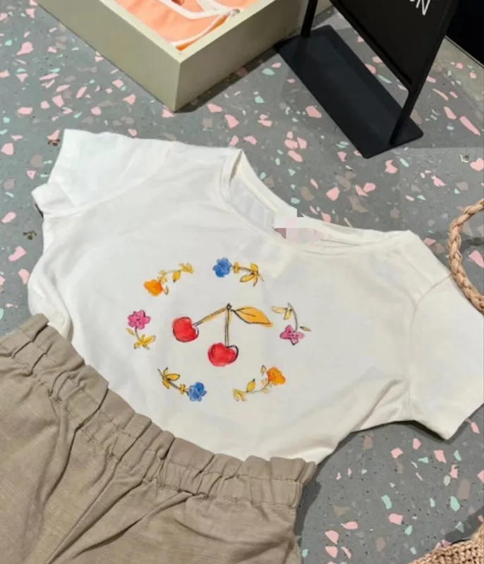 

Женская Новинка 2024, Весенняя и летняя хлопковая футболка для девочек, милый топ для девочек