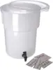 FoodService Products Round Beverage Dispenser Drink Dispenser with Spigot for Catering, Plastic, 5 Gallons, White 3