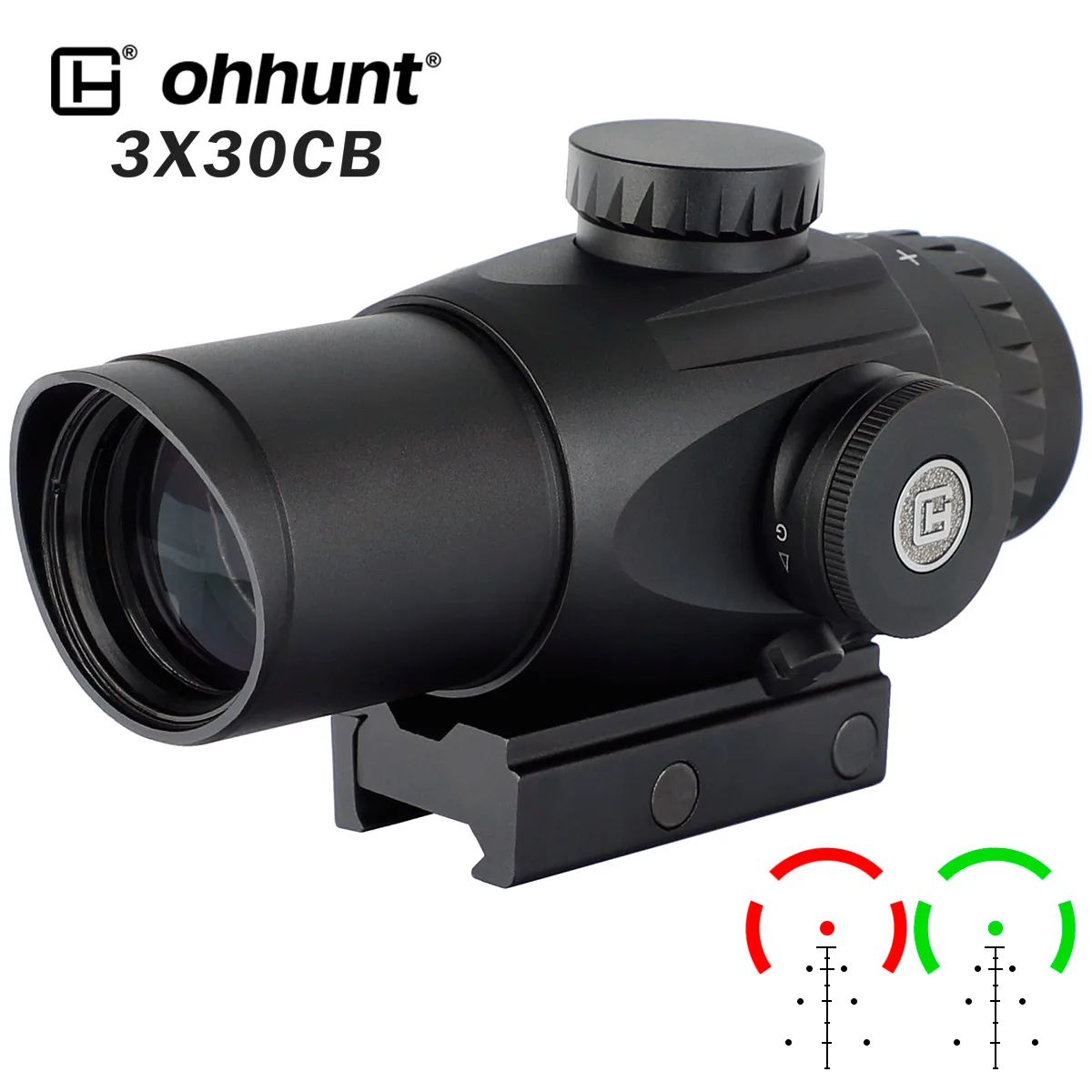 

ohhunt 3X Prism Scope Compact Hunting Prism Optics 1/2 MOA Waterproof