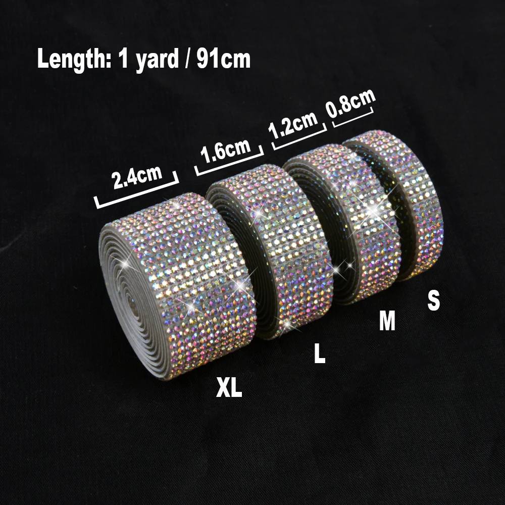 Sparkling Self-Adhesive Rhinestone Crystal Ribbon for Creative DIY Decor & Crafts