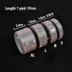 Sparkling Self - Adhesive Rhinestone Crystal Ribbon for Creative DIY Decor & Crafts (Multicolor)