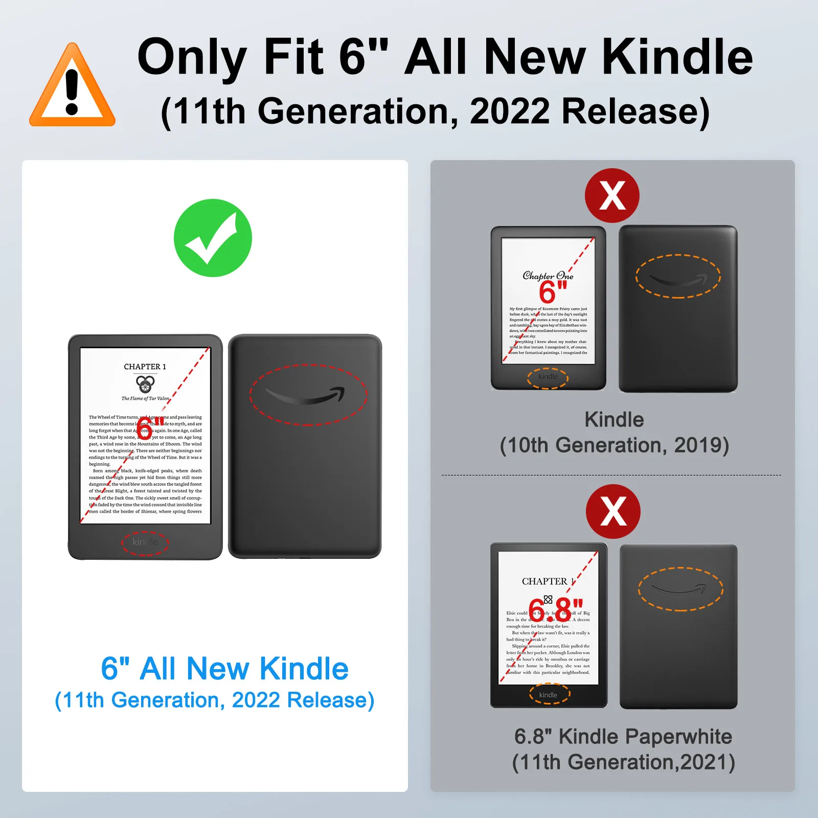 Aazon.co: Funda Para Kindle De 11ª Generación De 6" (versión 2022