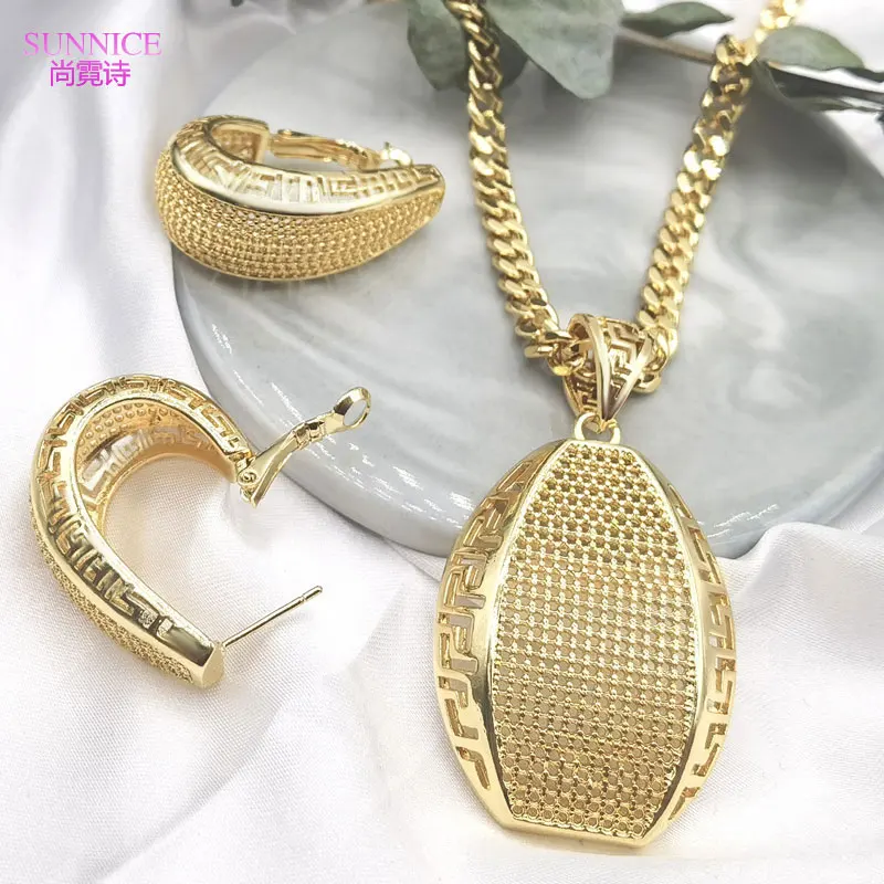 Jewelry Sets Jewelry Set Women Earrings Chain Necklace Luxury 18k Gold Plated Jewelry Set for Women Wedding Italian Jewellery Sets Bride Necklace and Earrings African