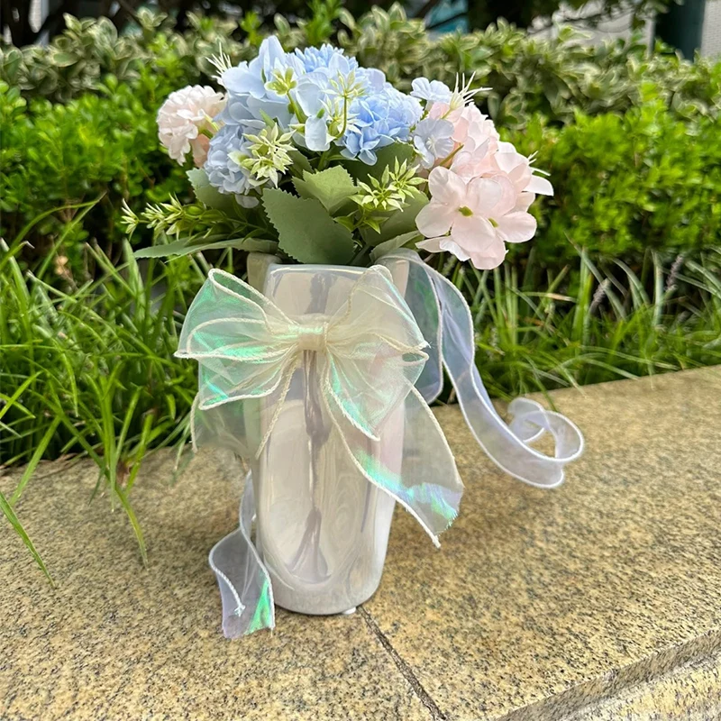 Ruban De Fil De Queue De Poisson Ondulé Personnalisé De 4cm Rouleau De Ruban D'emballage De Cadeau En Organza Emballage De Bouquet Floral Décor De Fête D'anniversaire De Mariage