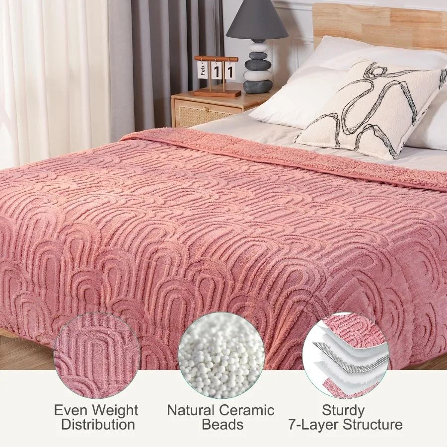 Sherpa Fleece Adult Weighted Blanket Ideal for Sleep and Relaxation 20 lbs Dual Sided Soft Fuzzy Heavy Blanket Perfect for Couc