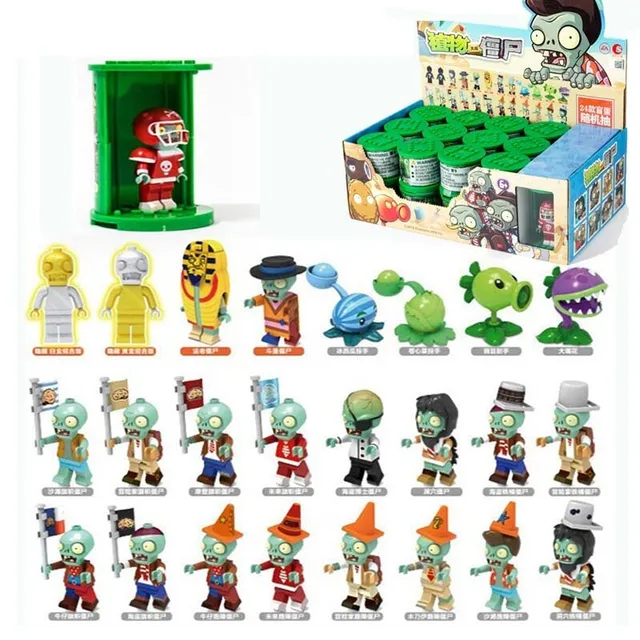 Original Plants vs. Zombies PVZ Building Blocks Toy 4-8CM PVC Model for Christmas Gift 2