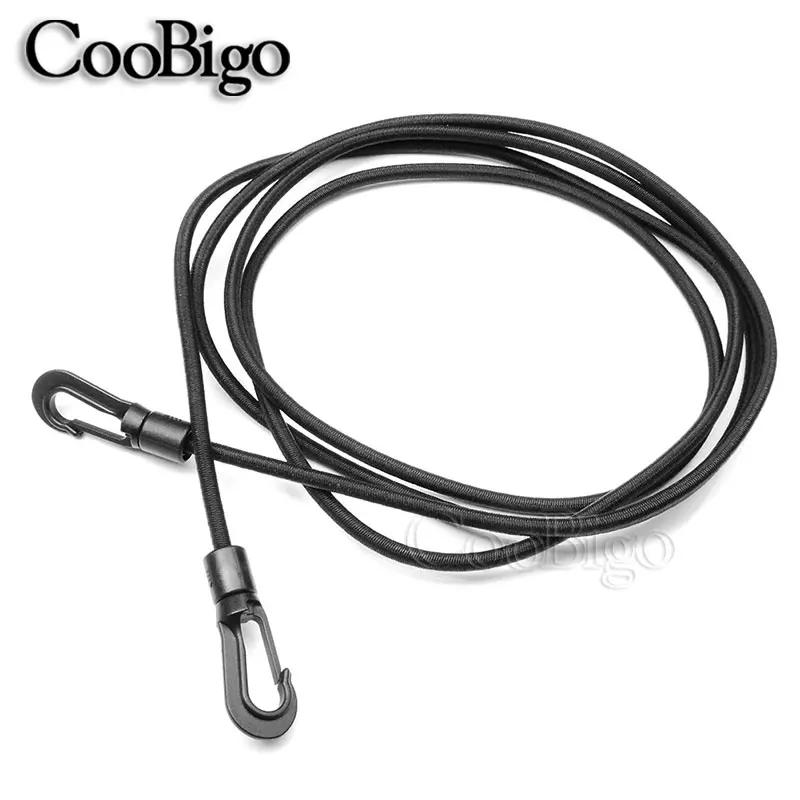 1 Pcs 2m Black Heavy Duty Elastic Bungee Shock Cord with Plastic Hook Car Bike Luggage Tent Kayak Canoe Rope Tether