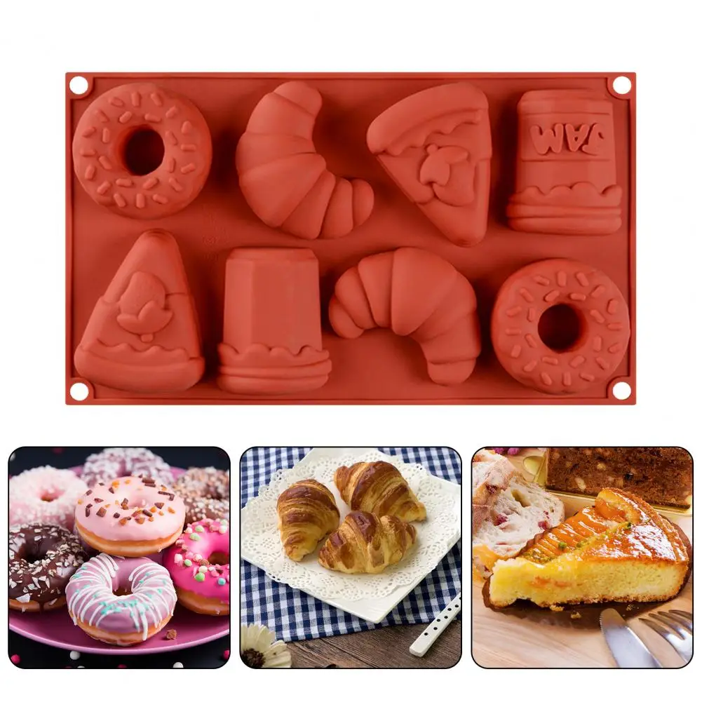 

Форма для выпечки в микроволновой печи, гибкая антипригарная силиконовая форма для выпечки пончиков для домашней хлебобулочной кухни, многоразовая форма для пищевых продуктов
