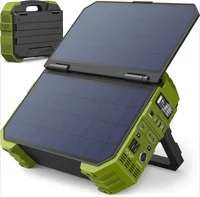 Portable Power Station 1000W with Built-in Solar Panel, 614WH/192000mAh LiFePO4 Battery Pack, Solar Generator with AC/DC 2
