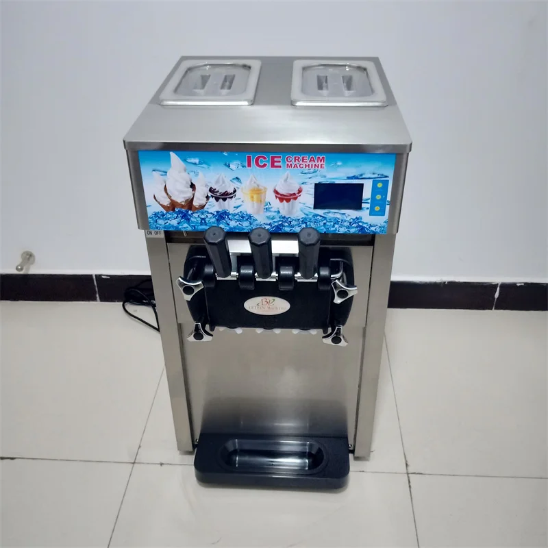 

Ice Cream Maker 3 Flavors Soft Ice Cream Machine 18L/H Stainless Steel Yogurt Icecream CE