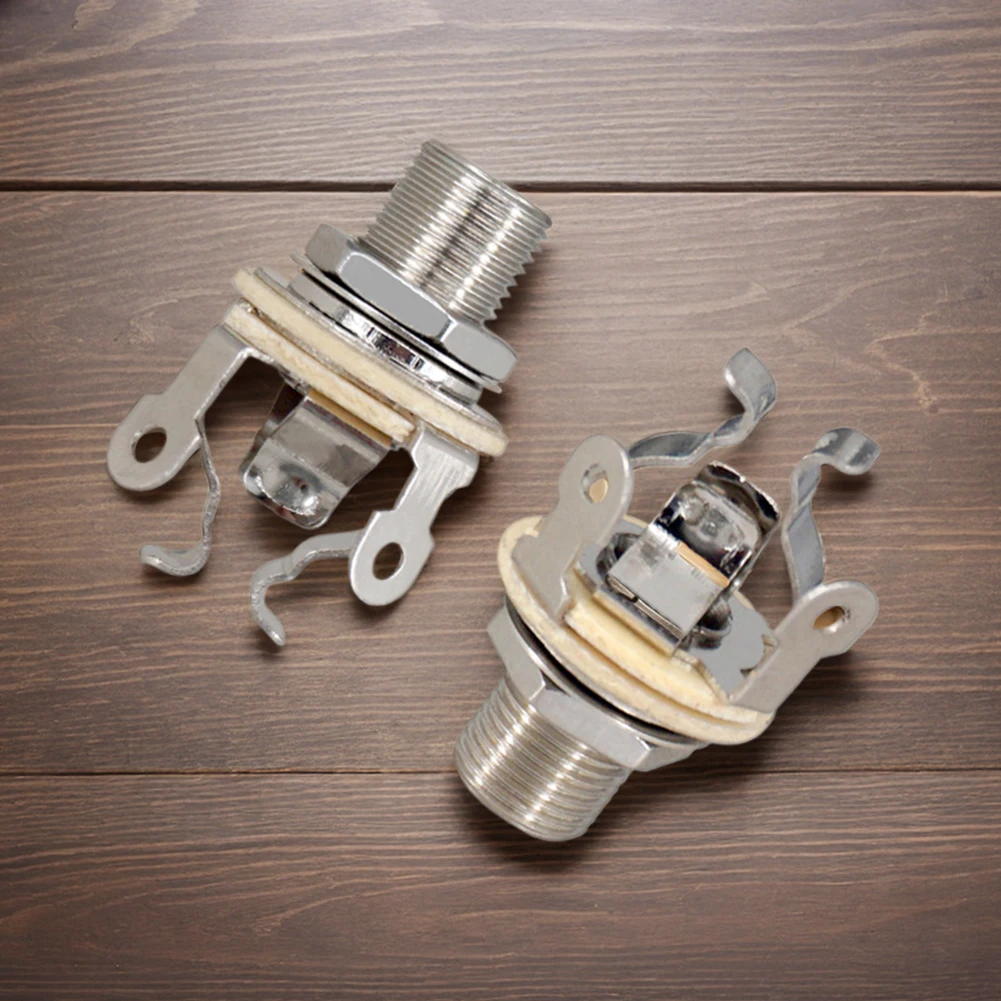 2Pcs 1/4 Inch 6.35Mm Input Jack-Plug Socket Input Plug Socket Guitar Socket Parts for Electric Guitar Bass