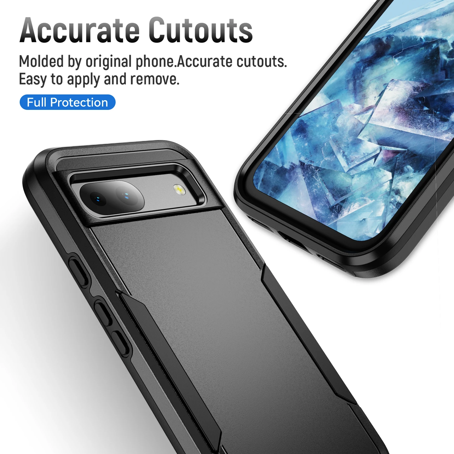 Hybrid Rugged Armor Shockproof Phone Case with Soft TPU Frame and Hard Plastic Back Cover